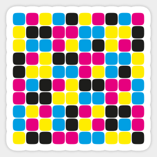 Squircle Pattern (CMYK) Sticker